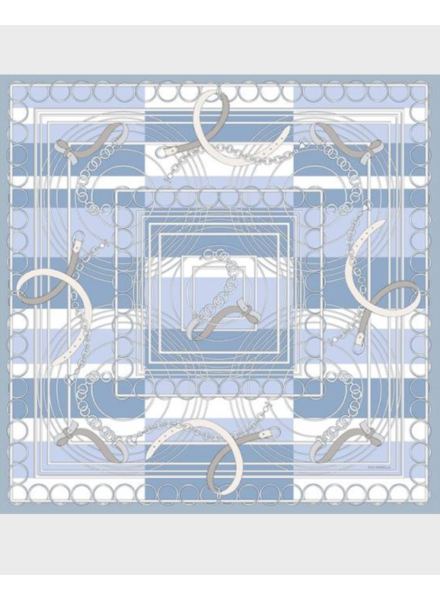 PRINTED CASHMERE SCARF: VENEZIA: BLUE