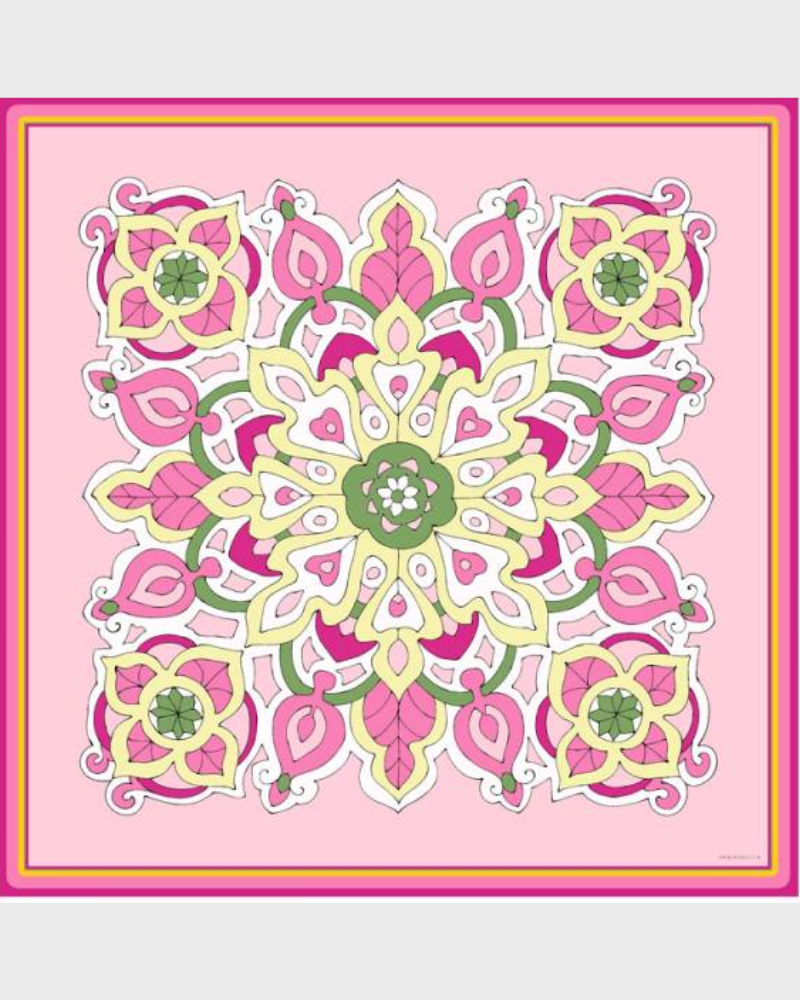 PRINTED CASHMERE SCARF: SAVOIA: PINK