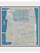 CASHMERE PRINTED SCARF: PALM BEACH: BALTIC BLUE