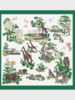 PRINTED CASHMERE SCARF: GIRAFFE: MINT