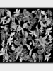 PRINTED CASHMERE SCARF: BIRDS:BLACK