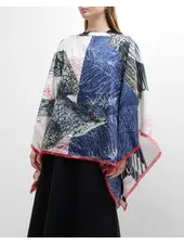 SILK SCARF PRINT PONCHO