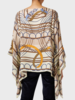 CASHMERE PRINTED PONCHO: VENEZIA: BEIGE