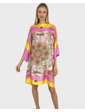 PRINTED SILK KAFTAN: TOY HORSES: CANDY