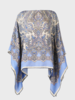 CASHMERE PRINTED PONCHO: PAISLEY: LIGHT BLUE