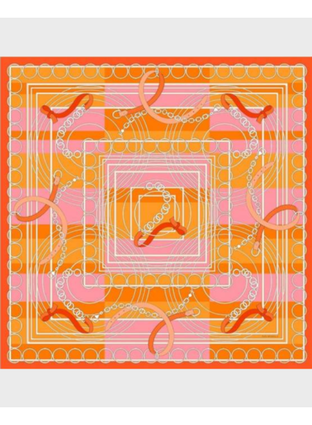 CASHMERE PRINTED SCARF: VENEZIA: ORANGE