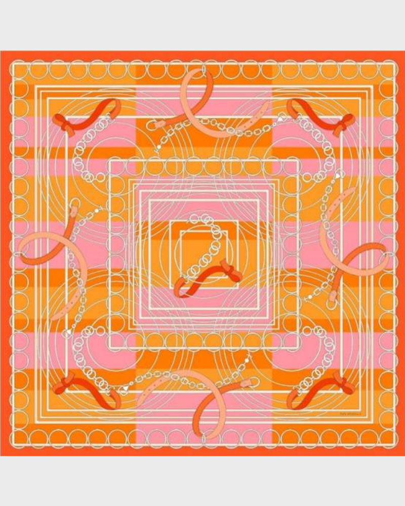 PRINTED CASHMERE SCARF: VENEZIA: ORANGE