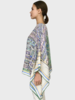 CASHMERE PRINTED PONCHO: PALM BEACH: LILAC-GREEN