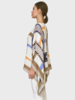 CASHMERE PRINTED PONCHO: SIENA: ORANGE-BEIGE