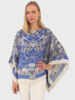 CASHMERE PRINTED PONCHO: ELIZABETH: MOONLIGHT