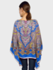 CASHMERE PRINTED PONCHO: PAISLEY: BLUE LIGHT