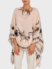 CASHMERE PRINTED PONCHO: AMERICAN INDIAN: PINK