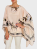 CASHMERE PRINTED PONCHO: NATIVE AMERICAN: PINK