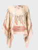 CASHMERE PRINTED PONCHO: STIRRUPS :PINK