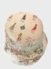 PRINTED SILK BUCKET HAT: MAP OF ITALY: PINK