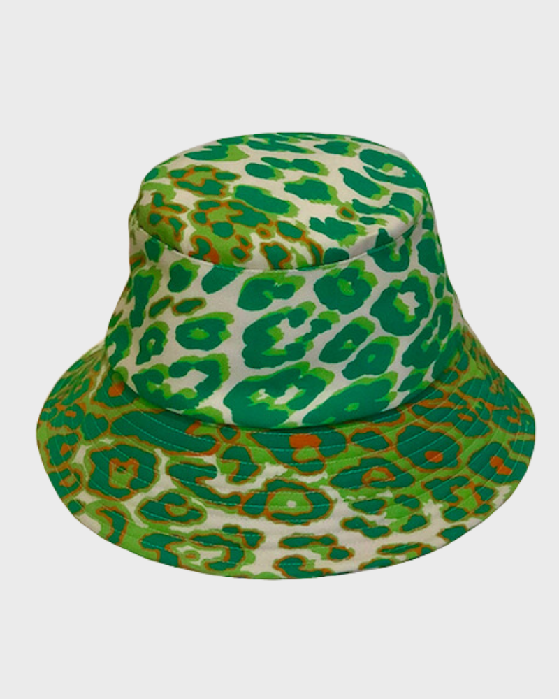 PRINTED BUCKET HAT:  LEO: GREEN