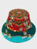 PRINTED BUCKET HAT:  TOY HORSES: TURQUOISE