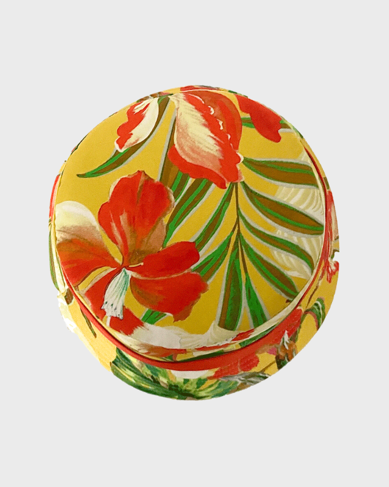 PRINTED COTTON BUCKET HAT: TROPICAL: BUTTER