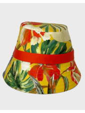 PRINTED COTTON BUCKET HAT: TROPICAL: BUTTER