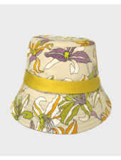 PRINTED COTTON BUCKET HAT: TIGERLILY: YELLOW