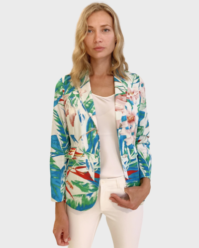 Regular Fit Cotton Women Printed Blazer