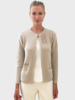 RIBBED KNIT JACKET WITH EMBROIDERY: LINEN