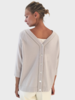 BUTTON BACK CASHMERE SWEATER: ICE