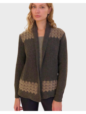 CASHMERE TWO-TONES OPEN CARDIGAN WITH KNIT DETAILS