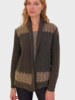 CASHMERE TWO-TONES OPEN CARDIGAN WITH KNIT DETAILS: ANTHRACITE-BEIGE