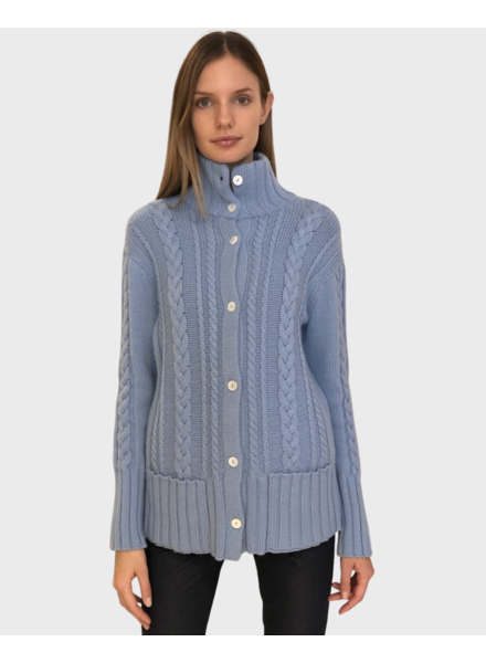 CASHMERE CABLE SWEATER JACKET