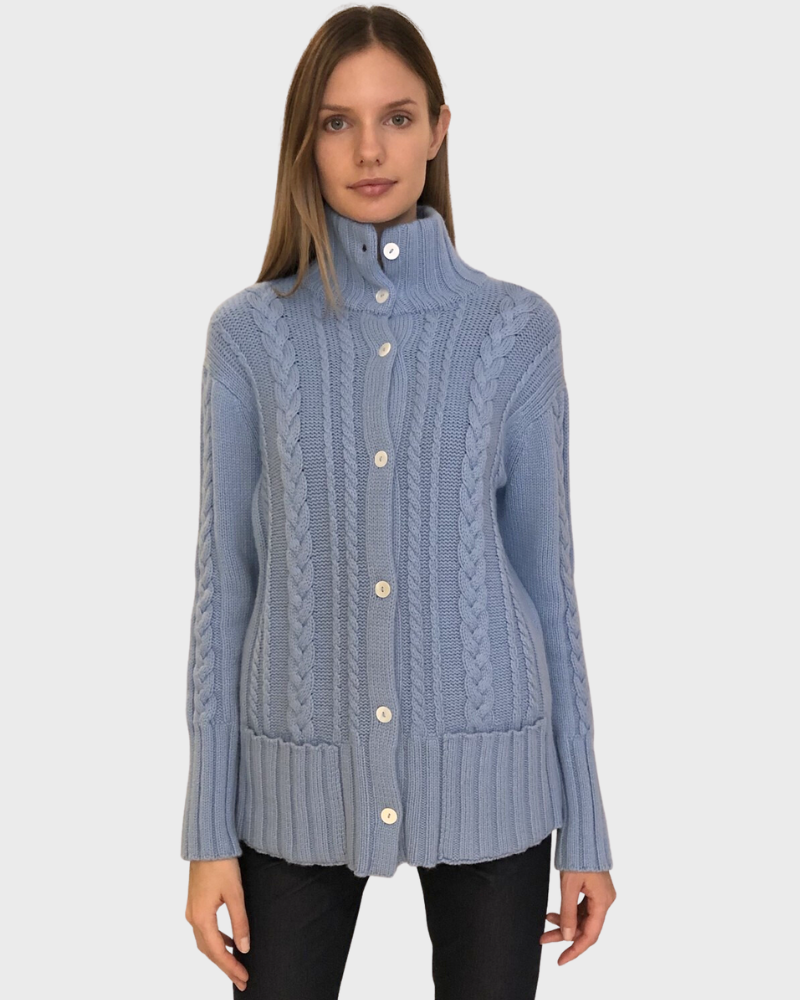 CASHMERE CABLE SWEATER JACKET