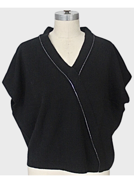 OVERSIZE KNIT KIMONO, BLACK