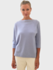 BUTTON BACK CASHMERE SWEATER: INDIGO