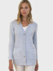 KNIT CASHMERE CARDIGAN: LIGHT BLUE