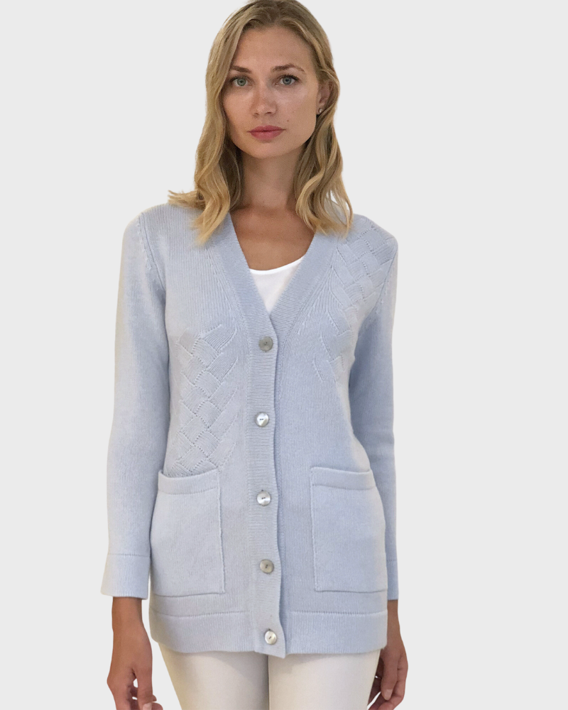 CASHMERE OPEN CARDIGAN: IVORY - RANI ARABELLA