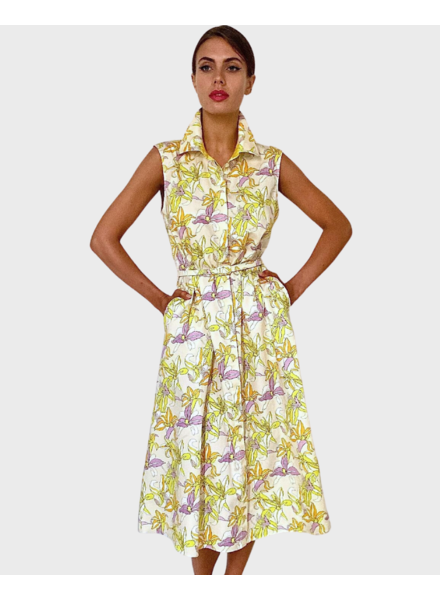 COTTON SLEEVELESS DRESS: TIGERLILY YELLOW