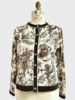 CASHMERE PRINTED CARDIGAN: TOILE DU JOUY: TAUPE