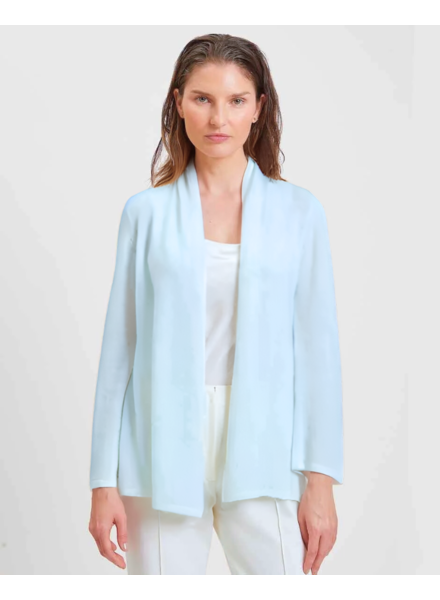 PAOLA FEATHER WEIGHT CASHMERE CARDIGAN: LIGHT BLUE