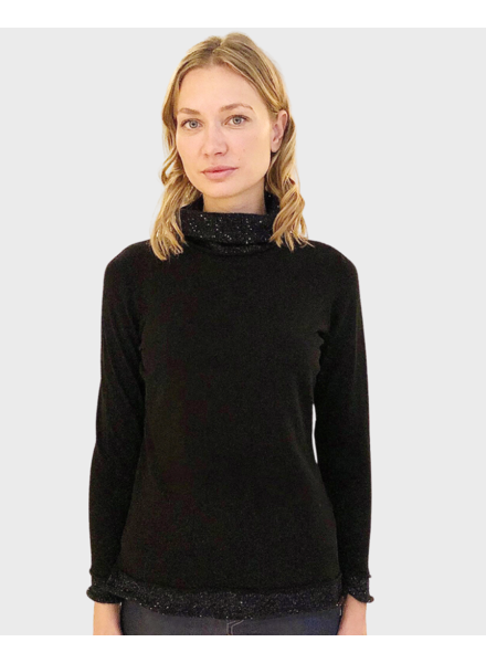 SUPERFINE ROLL NECK WITH EMBELLISHED YARN DETAILS