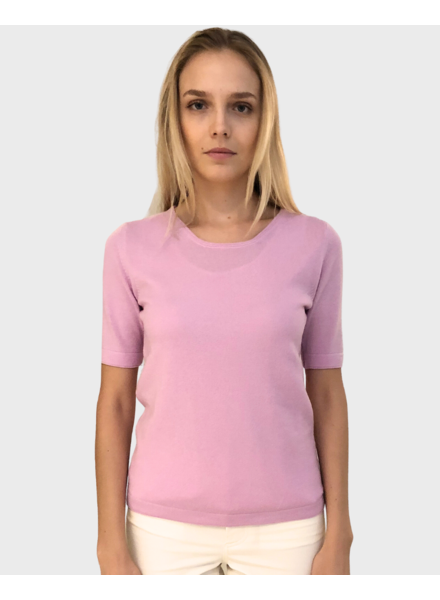 CASHMERE MIDDLE SLEEVES CREWNECK TOP