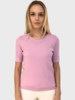 CASHMERE MIDDLE SLEEVES CREWNECK TOP: PINK