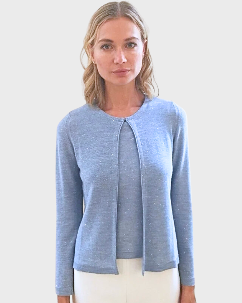 CASHMERE SILK TWINSET with Sequence - RANI ARABELLA