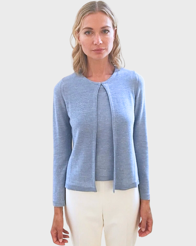 CASHMERE SILK TWINSET with Sequence