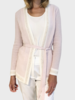 CASHMERE OPEN CARDIGAN WITH SEQUINS: PINK-IVORY