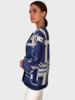 WOOL PRINTED JACKET: SIENA NAVY
