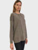 CASHMERE CREW NECK WITH CONTRASTING DETAILS: GRAY