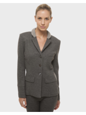 FABRIC AND KNIT BLAZER: ANTRACITE
