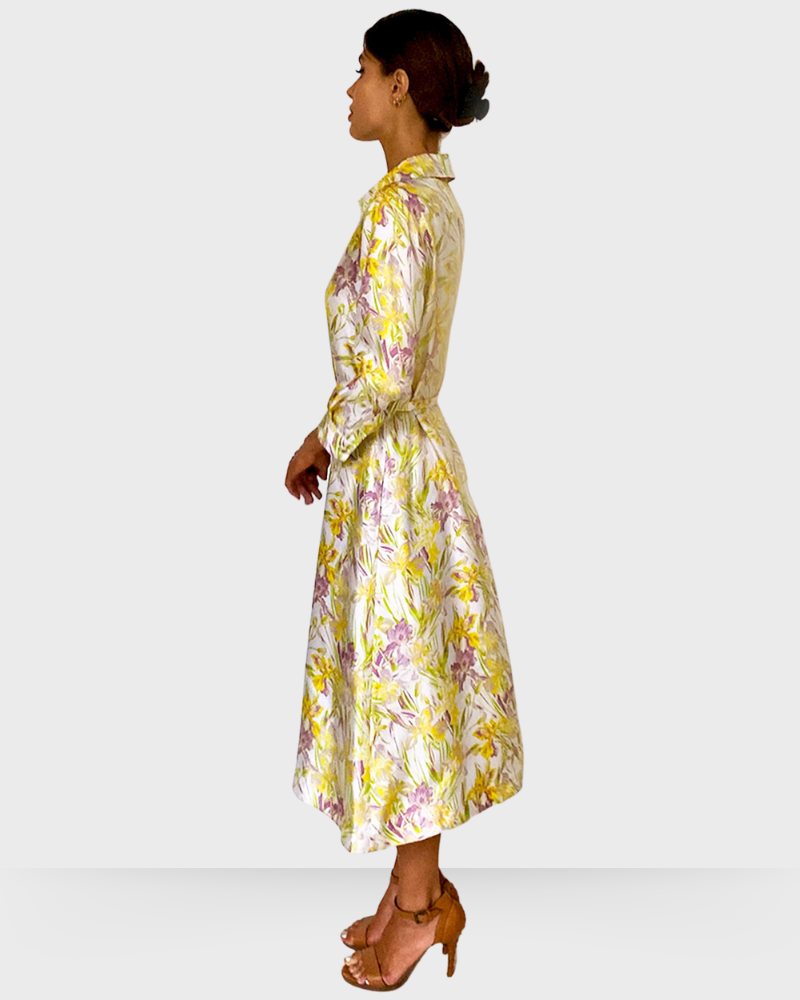 SILK DRESS: IRIS YELLOW