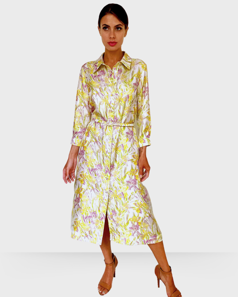 SILK DRESS: IRIS YELLOW