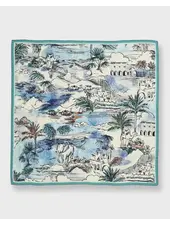 CASHMERE PRINTED SHAWL: CAIRO: BLUE